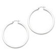 Sterling Silver 3.25x50  mm Round Hoop Earrings