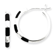 Sterling Silver Onyx Hoops Earrings