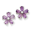 Sterling Silver Amethyst Floral Earrings