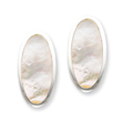 Sterling Silver Oval Mother of Pearl Inlay Non-pierced Earrings