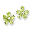 Sterling Silver Peridot Floral Earrings