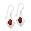 Sterling Silver Fancy Garnet Earrings