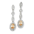 Sterling Silver Champagne & Clear Cubic Zirconia Post Earrings