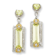 Sterling Silver & Vermeil Light Green Cubic Zirconia Post Earrings
