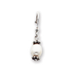 Sterling Silver White Cultured Pearl Marcasite Bead Dangle Earrings
