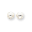 Sterling Silver White Cultured Pearl Button Earrings