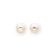 Sterling Silver White Cultured Pearl Button Earrings