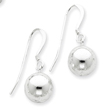 Sterling Silver Diamond Cut Bead Dangle Earrings