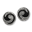 Sterling Silver Onyx & Marcasite Post Earrings