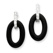 Sterling Silver Onyx & Cubic Zirconia Earrings