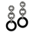 Sterling Silver Onyx & Marcasite Circles Post Earrings