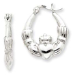 Sterling Silver Claddagh Hoop Earrings
