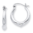 Sterling Silver Heart Hoop Earrings