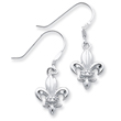 Sterling Silver Cubic Zirconia Fleur-de-lis Earrings