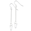 Sterling Silver Dangling Footprints Earrings