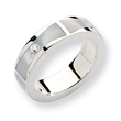 Sterling Silver White Ice .01ct Diamond and MOP Ring