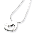 Sterling Silver White Ice .02ct Diamond Heart Necklace