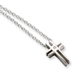 Sterling Silver White Ice .03ct. Diamond Cross Necklace