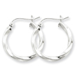 Sterling Silver 3.00mm Twisted Hoop Earrings