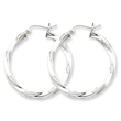 Sterling Silver 3.00mm Twisted Hoop Earrings