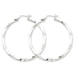 Sterling Silver 3.00mm Twisted Hoop Earrings