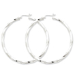 Sterling Silver 3mm Polished Twisted Hoop Earrings