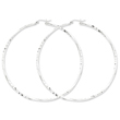 Sterling Silver Satin Finished Diamond Cut Twisted Hoop Earrings