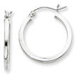 Sterling Silver 2mm Square Tube Hoop Earrings