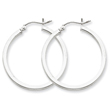 Sterling Silver 2mm Square Tube Hoop Earrings
