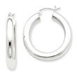 Sterling Silver 5.00mm Polished Hoop Earrings