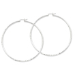 Sterling Silver  Polished & Satin Diamond Cut Hoop Earrings