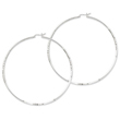 Sterling Silver Polished & Satin Diamond Cut Hoop Earrings