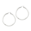 Sterling Silver 5.00mm Polished & Satin Diamond Cut Hoop Earrings