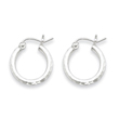 Sterling Silver 2mm Diamond Cut Hoop Earrings