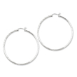 Sterling Silver 2mm Diamond Cut Hoop Earrings