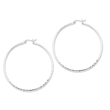Sterling Silver 2mm Diamond Cut Hoop Earrings