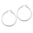 Sterling Silver 2.25mm Diamond Cut Hoop Earrings