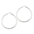 Sterling Silver 3.00mm Diamond Cut Hoop Earrings