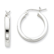 Sterling Silver Square Tube Hoop Earrings