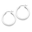 Sterling Silver Square Tube Hoop Earrings