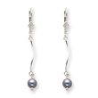 Sterling Silver Grey Cultured Pearl Leverback Earrings