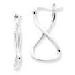 Sterling Silver Twisted Oval Hoop Earrings