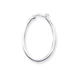 Sterling Silver Flat Square Tube Oval Hoop Earrings