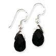 Sterling Silver Onyx Teardrop Earrings
