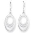 Sterling Silver Oval Dangle Earrings