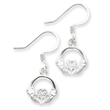 Sterling Silver Diamond Cut Claddagh Earrings