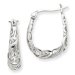 Sterling Silver Filigree Oval Hoop Earrings