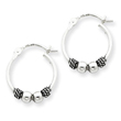 Sterling Silver Antique Fancy Hoop Earrings