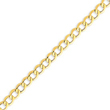 14K Gold 6.5mm Semi-Solid Curb Link Chain