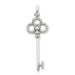 Sterling Silver and CZ Key Pendant